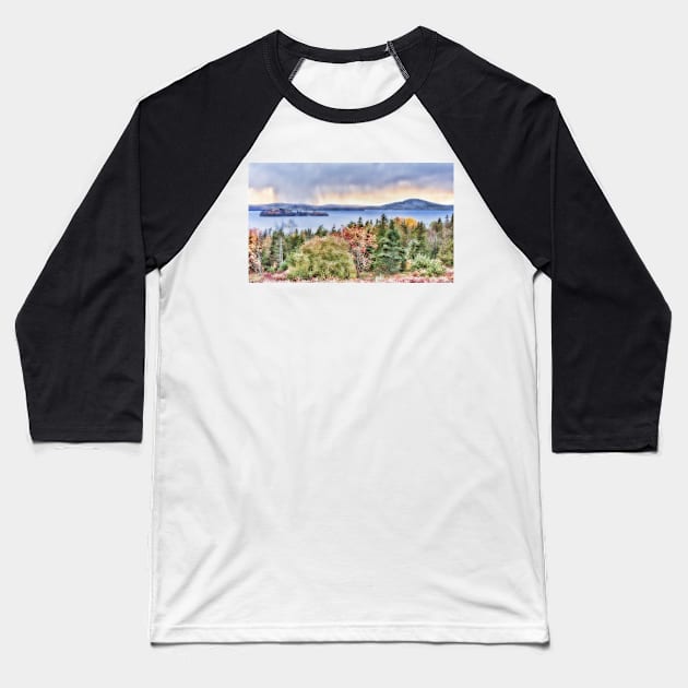 Over the Mountains Baseball T-Shirt by BeanME
